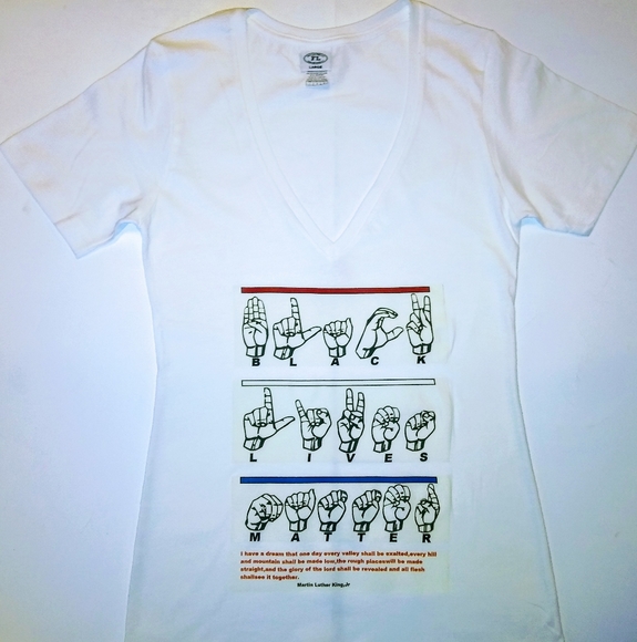 Women V Neck Black Live Matter T Shirt - Picture 1 of 3